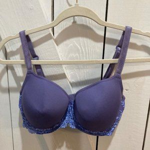 Wacoal embrace lace plunge bra purple blue 34DD